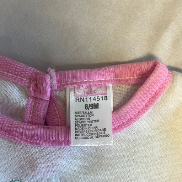 NWT - White and Pink Butterfly Short Sleeve Tee - Picture 2 of 3